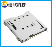 MICRO SIM卡座防呆款+CD腳 SIM卡座連接器廠家